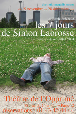 Affiche Simon Labrosse - Carolle Fréchette - théâtre de l'Opprimé