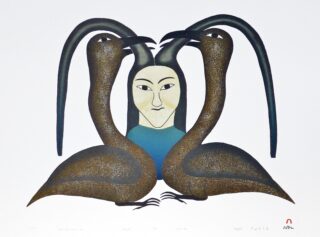 Ashevak, Les Oiseaux peignent la femme, 1994