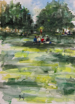 Salihou_ImpressionD'étéToronto3_2024_watercolouronpaper_30x22in
