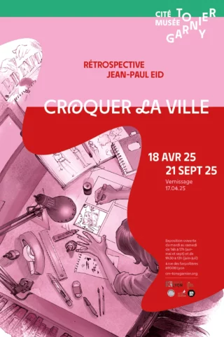 Affiche exposition Croquer la ville de Jean-Paul Eid - Lyon Bd 2025
